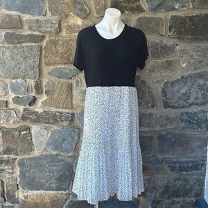 NWT WD·NY Women's XL Black & White Speckle Maxi Dress Summer Casual Long